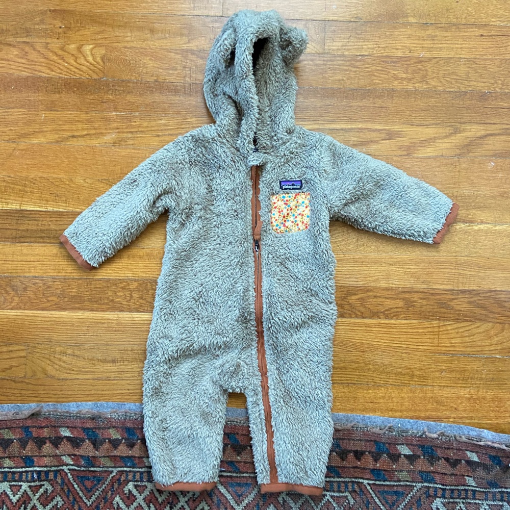 Patagonia Baby Furry Friends Fleece Bunting, Sz 6-12 month